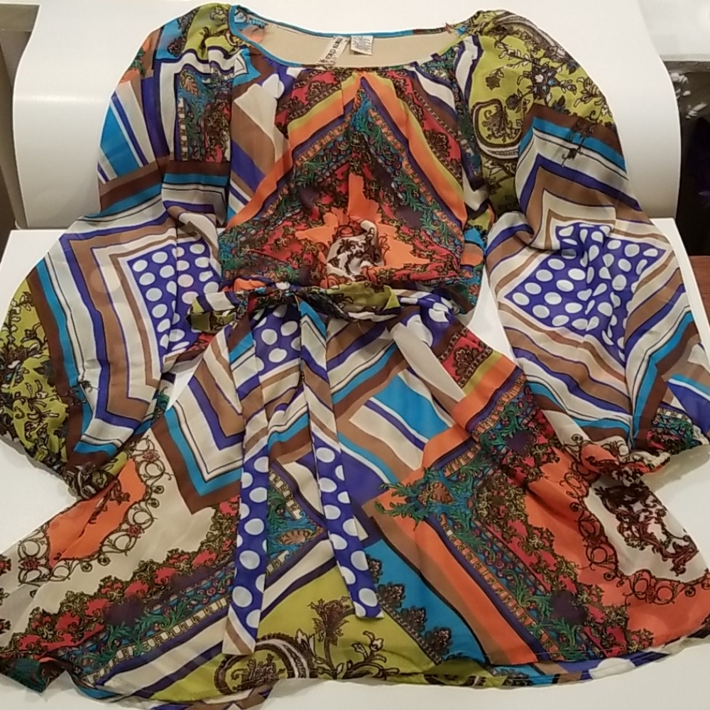 Ladies Mimi Chica Geometric Print Dress